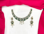 Luxury Victorian finish Green Stone Statement with Party Wear Necklace