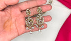 Luxury Victorian finish Baby-pink Stone Statement with Party Wear Necklace