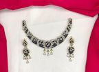 Luxury Victorian finish Royal Blue Stone Statement with Party Wear Necklace