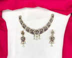 Luxury Victorian finish Purple Stone Statement with Party Wear Necklace