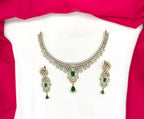 Premium features intricate Victorian-style Uncut American Diamonds Necklace
