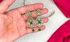 Premium features intricate Victorian-style Uncut American Diamonds Necklace