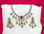 Premium Victorian finish features White CZ stones floral design Necklace