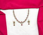 Victorian finishing American stones with Red stones Short Necklace
