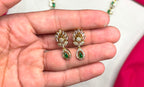 Victorian finishing American stones with Green stones Short Necklace