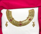 Naskhi finishing Kasumala Ruby lotus motifs layers Necklace