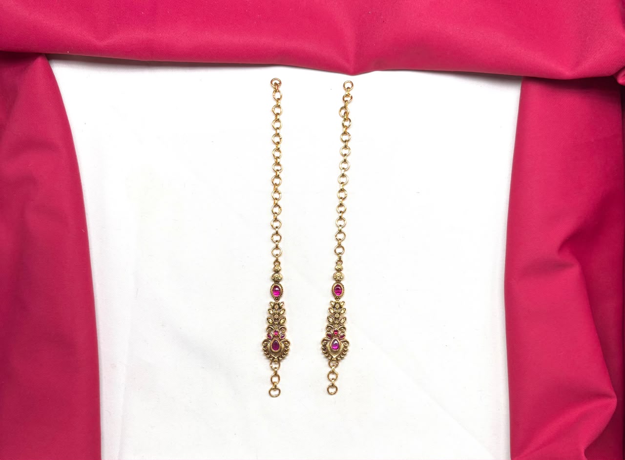 Nakshi finishing floral design with ruby stones Matilu