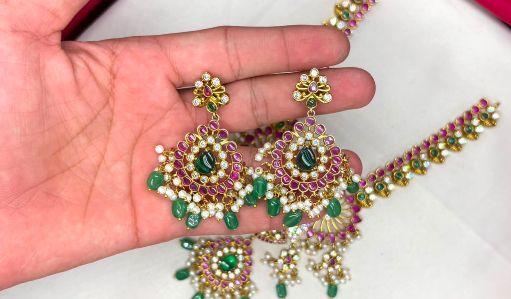 RAJKAMAL Jewellery Premium Jadau Kundan floral design Necklace