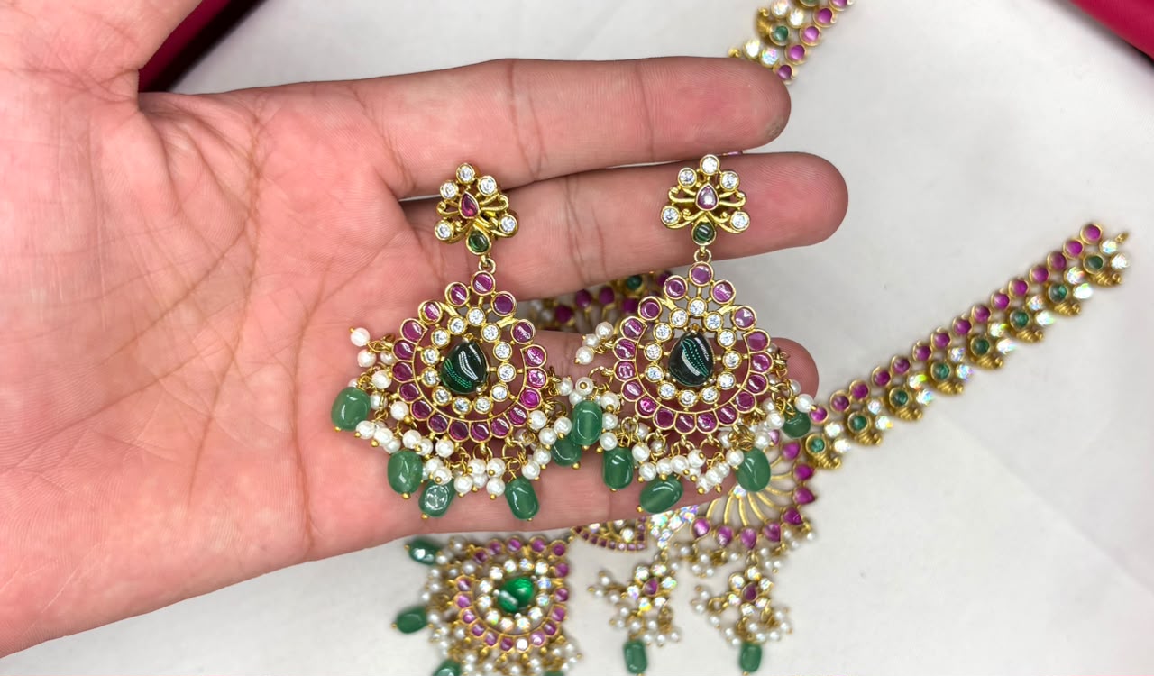 RAJKAMAL Jewellery Premium Jadau Kundan floral design Necklace