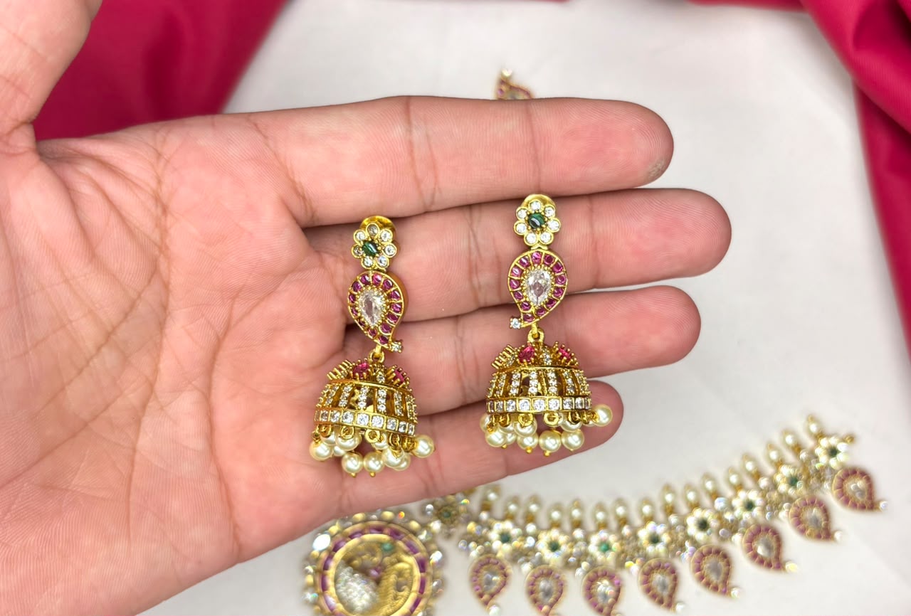 RAJKAMAL Jewellery Premium Jadau Kundan Peacock locket design long Necklace