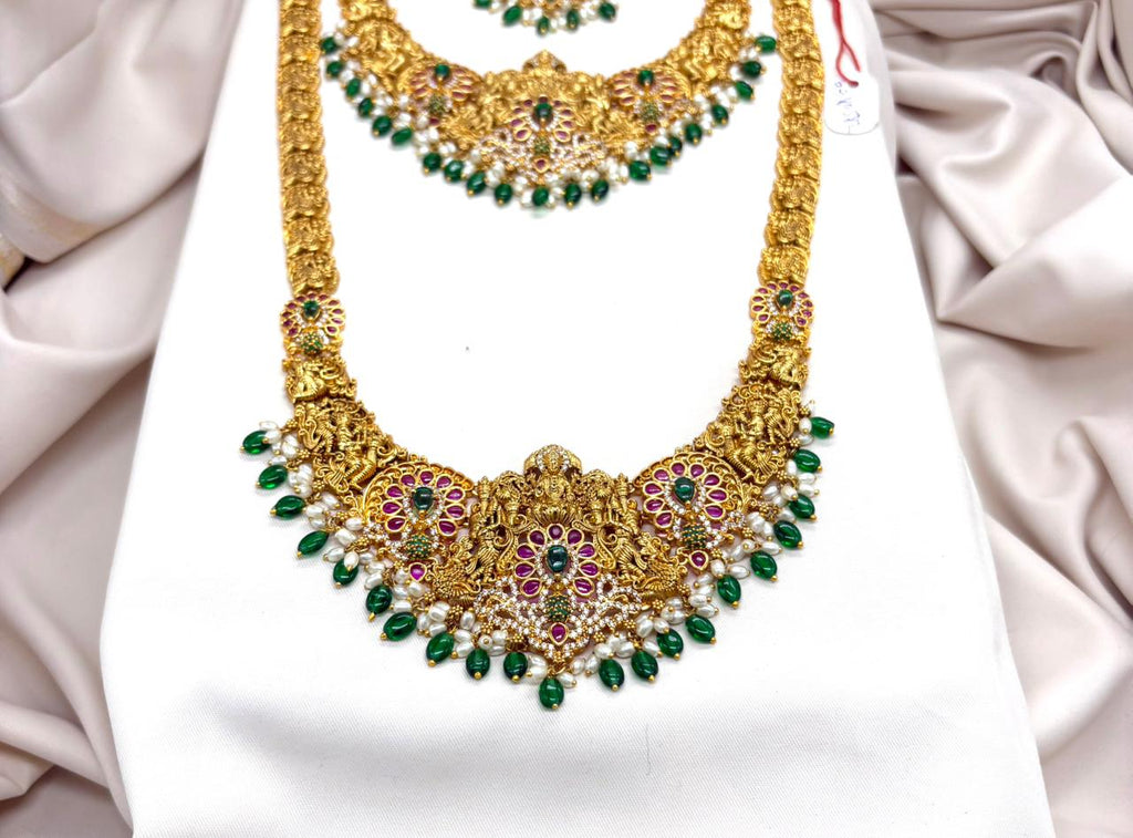 Matte finishing With Green Beads Combo-Set