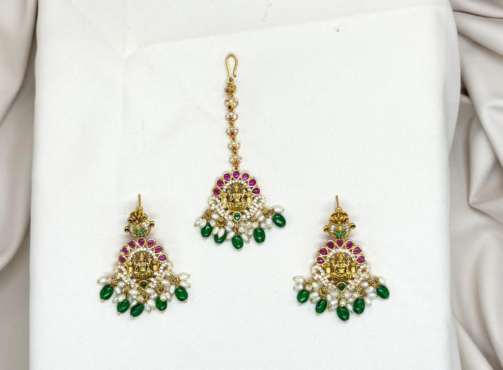 Matte finishing With Green Beads Combo-Set