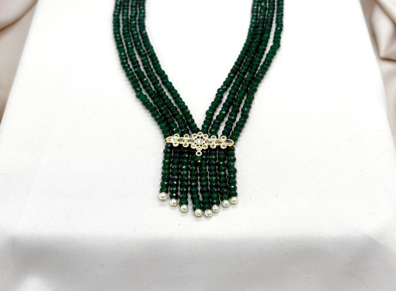 Green Multi-layered Onyx Beads Rani-Haram