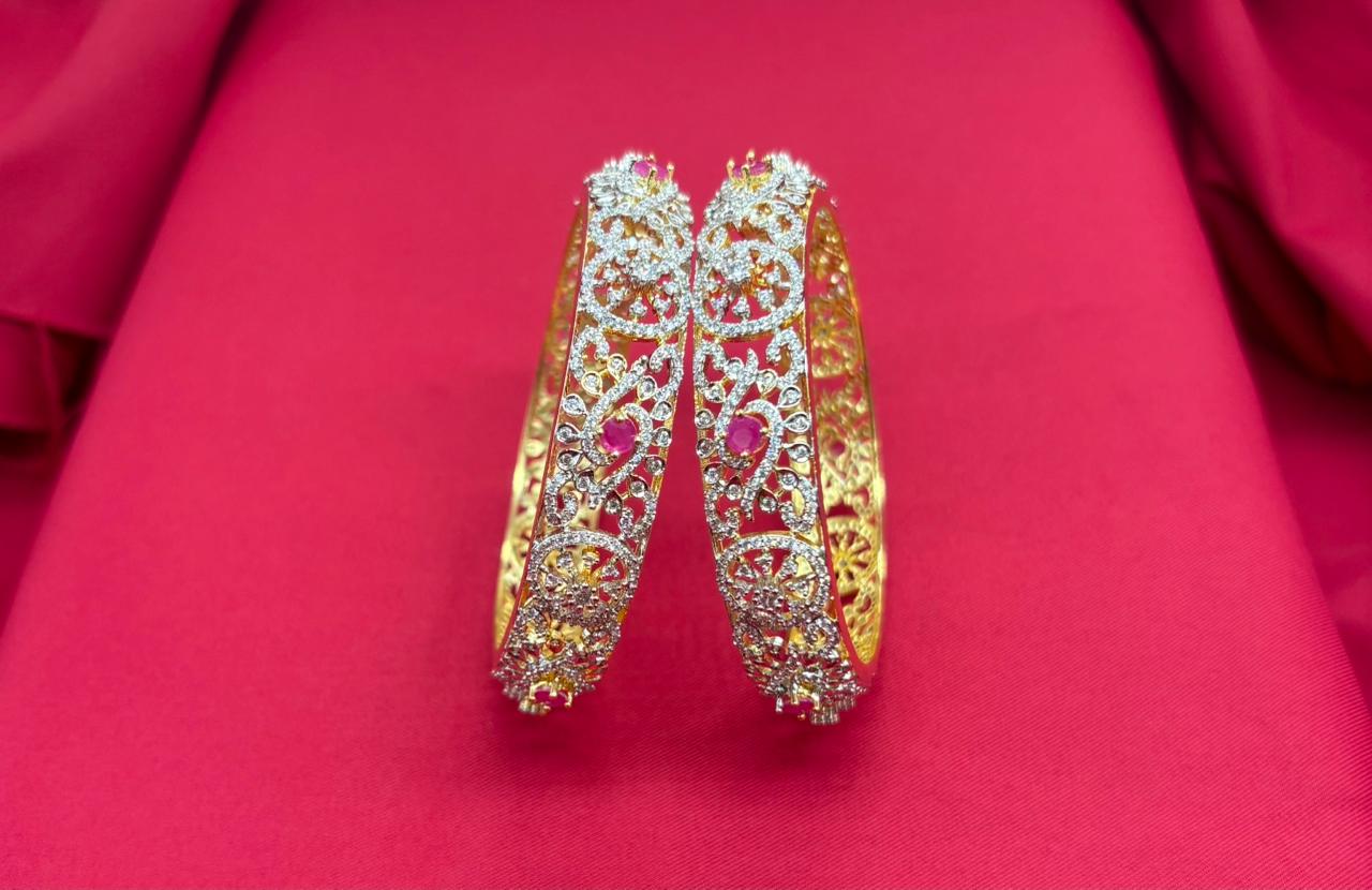G.J Polishing with Pink Stones Bangle