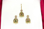 Meenakari Enamel Lord Lakshmi With Peacock Combo-Set