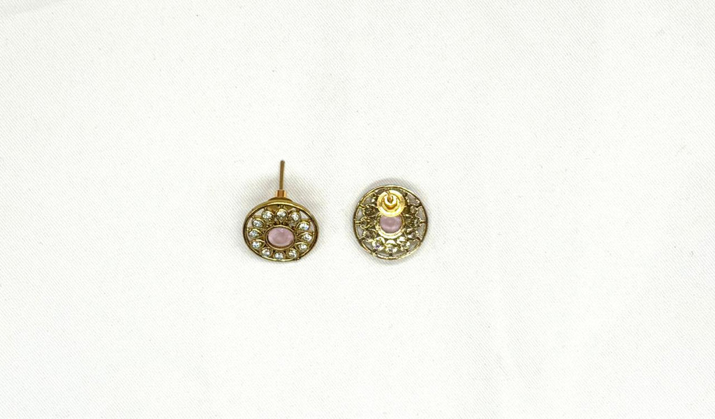Victorian finishing With Pink Stones Short Necklace