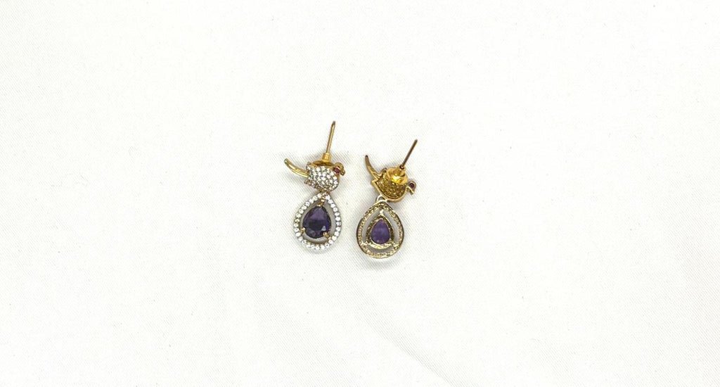 Victorian finishing Purple Stone Parrot Designed Kanti