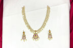 Matte finishing With White Pearls Short Necklace