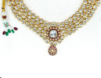 Gold-toned With maroon finish Kundan Stone heavy Choker