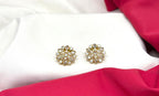 Gold-tone kempu & AD stone floral stud earring