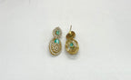 Two-tone finish Mint-Green zircon beaded Short Necklace
