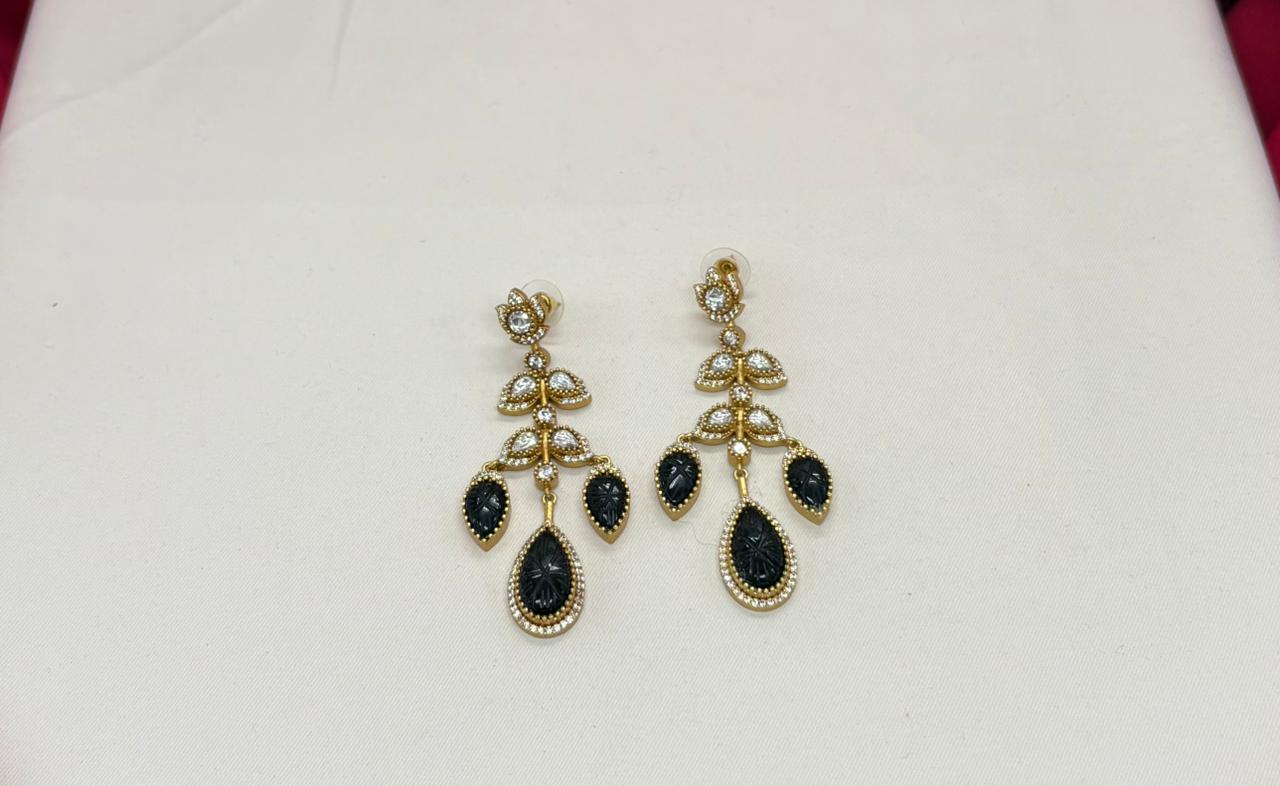 Black Austrian Crystal Chandelier Earring