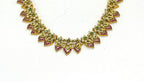 Elegant floral leaf droplet AD Multi-stone Short Necklace