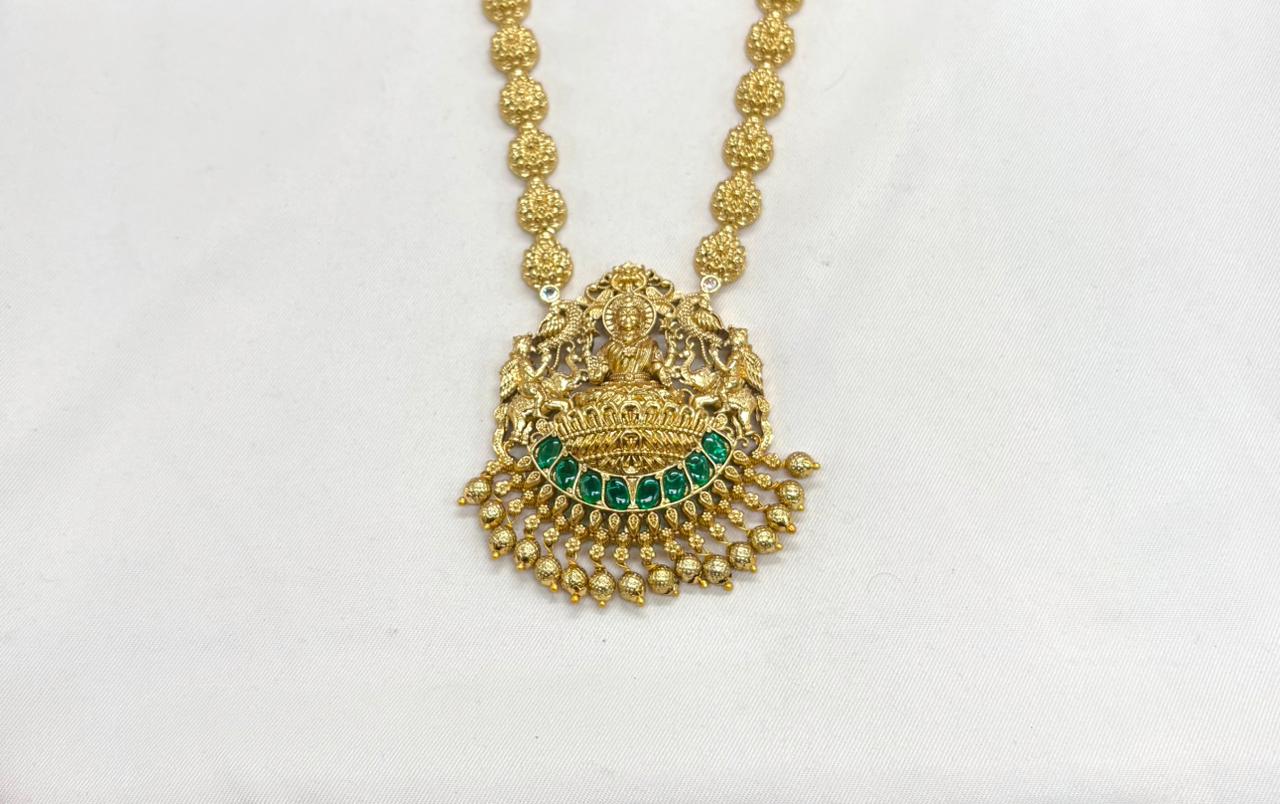 Matte finishing  lord Lakshmi designed Long Haram