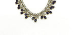 Mehndi finishing Leaf Designed Purple-Stones Short Necklace