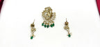 Victorian finishing peacock designed with green monalisa beads Locket