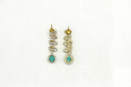 Emerald polki Mint-Green with American Diamond Drop Short Necklace
