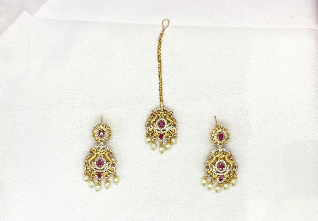 matte finishing and White American with adorned with pearl drops Combo-Set
