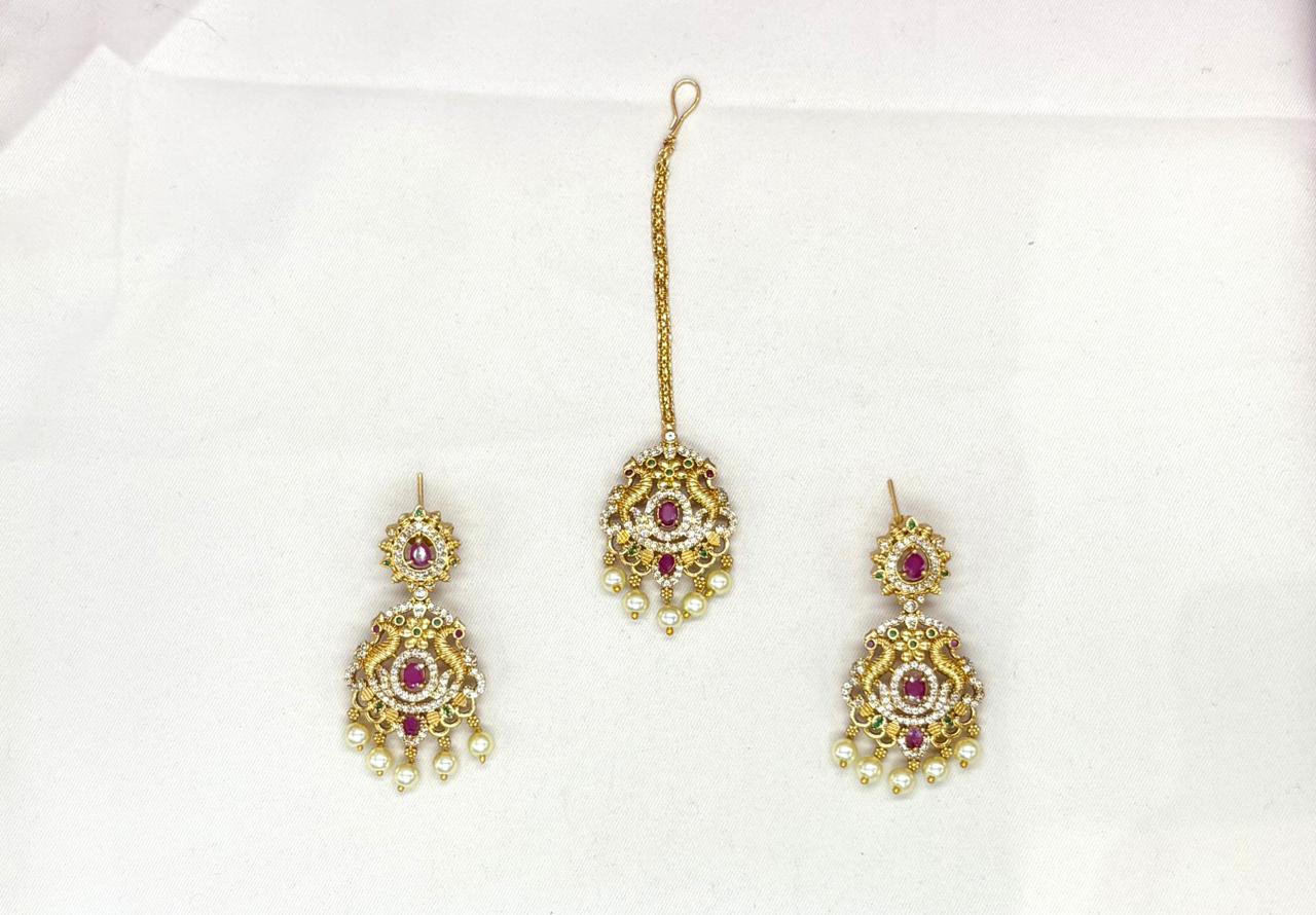 matte finishing and White American with adorned with pearl drops Combo-Set