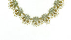 White stones Lotus with pearls Short Necklace