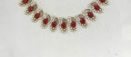 matte finishing American diamond and Red stone short Necklace