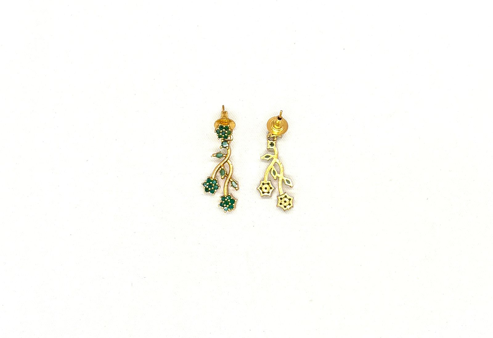 Alloy Green Crystal Floral vine design Short Necklace