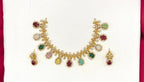 Matte finishing American Diamond with Multi-colour Stone Short Necklace