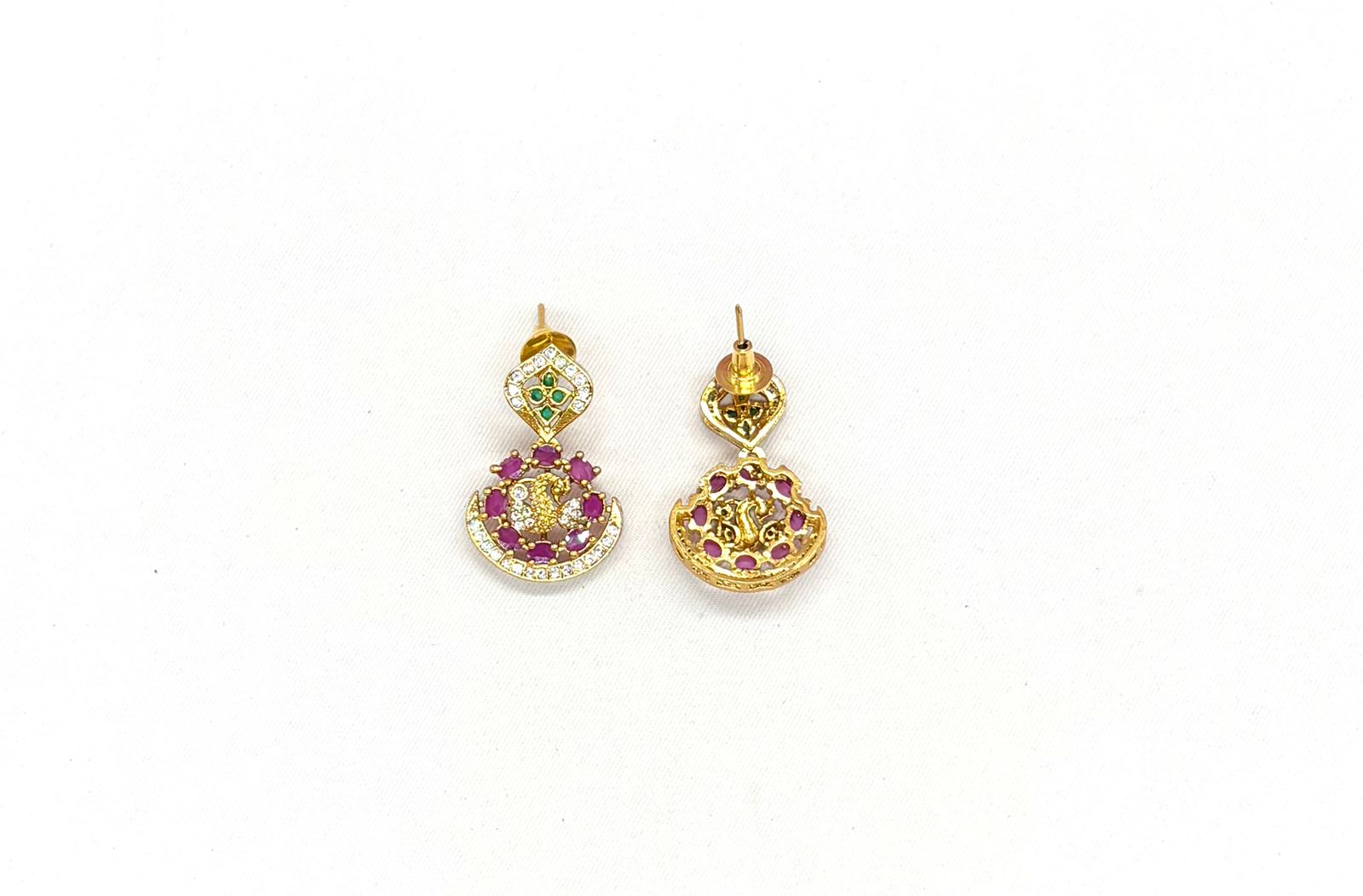 Matte finishing goddess Lakshmi and peacock design kanti