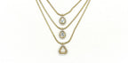 Premium Three layered AD Stones With White stone  Necklace