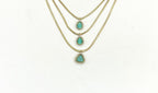 Premium Three layered AD Stones With Mint-green stone Necklace
