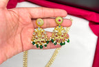 matte finishing small mango Green Beads design Long haram Necklace
