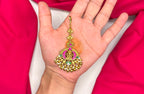 Jadau Kundan finishing with Lord Lakshmi Design with golden balls Maang Tikka