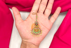 Jadau Kundan finishing Floral design with pearls  Maang Tikka