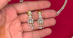 G.J finishing zircon rhodium White Zircon short Necklace