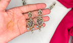 Luxury Victorian finish Red Stone Statement with Party Wear Necklace