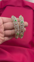 G.J Polishing with Green Stones Bangle