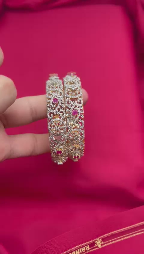 G.J Polishing with Pink Stones Bangle