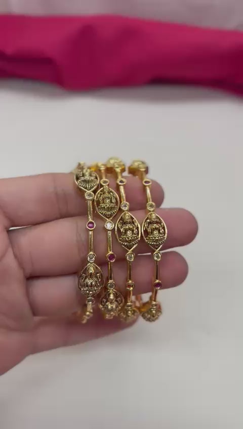 Matte finishing with lord Lakshmi devi Bangle