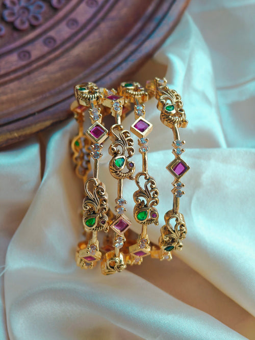 4-Piece Matte Finish Bangles | Artificial Jewellery