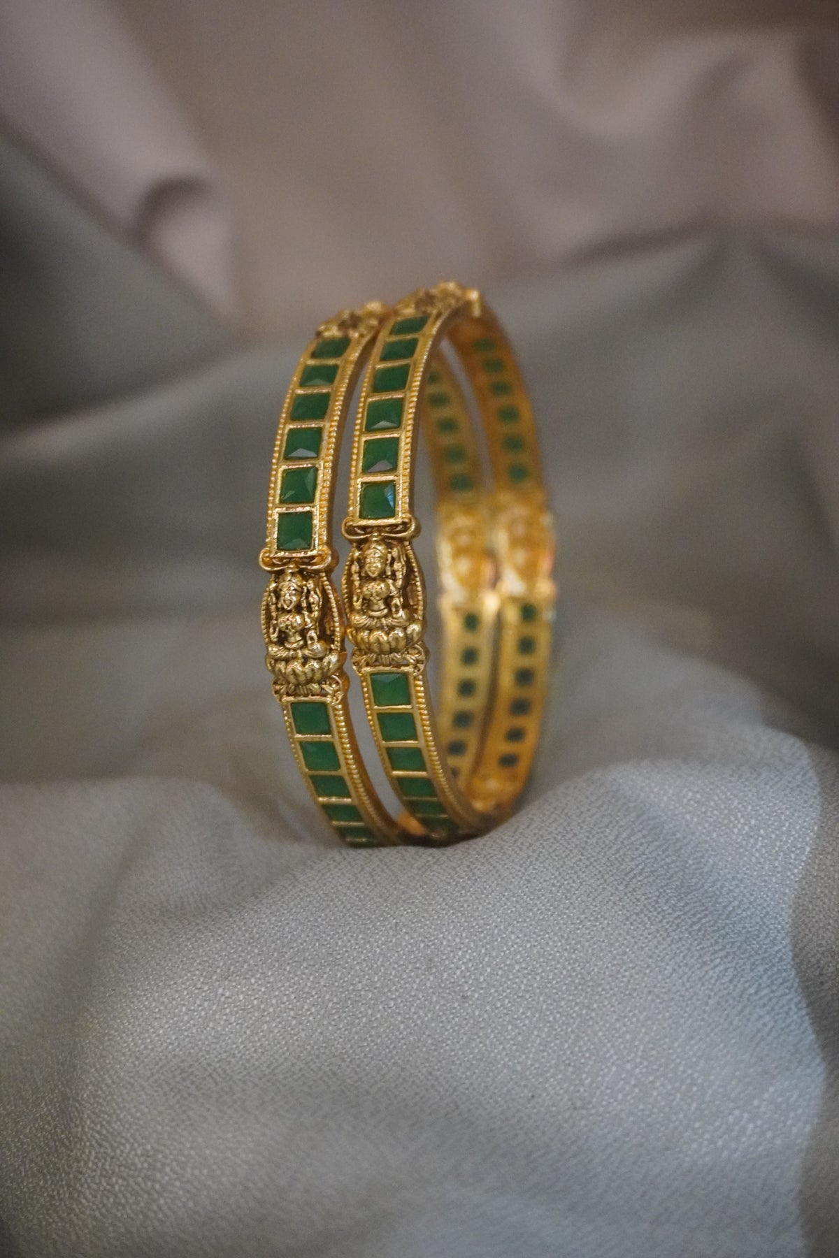 Temple design premium Ruby green colour stone rajkamal nx -1